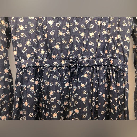 Carter’s Kid long sleeve floral ruffled hem poplin dress, size 5 and 6/6X - Picture 7 of 14